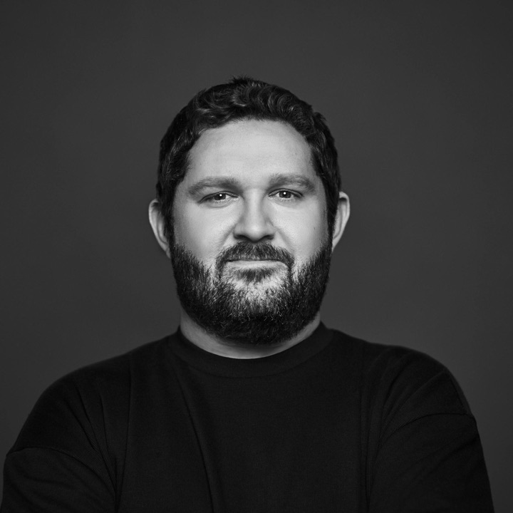 Alex Thorn, black-and-white portrait